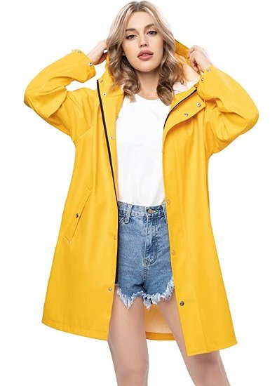 Raincoat for Women Waterproof Jacket Outdoor Ladies Lightweight Trench Coat