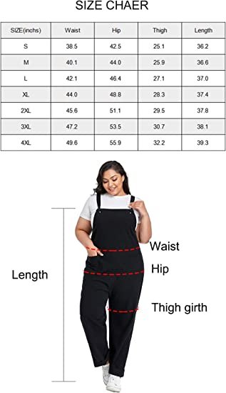 Women's Casual Plus Size Overalls Baggy Wide Leg Loose Rompers Jumpsuit