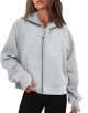 Womens Zip Up Cropped Hoodies Fleece Full Zipper Sweatshirts Pullover Winter Clothes Sweater with Pocket
